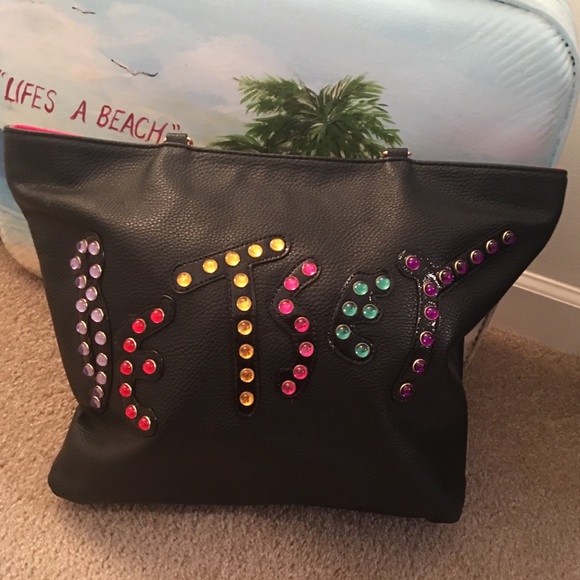 Betsey Johnson Handbags - Betsey Johnson Satchel Purse Black with embezzle